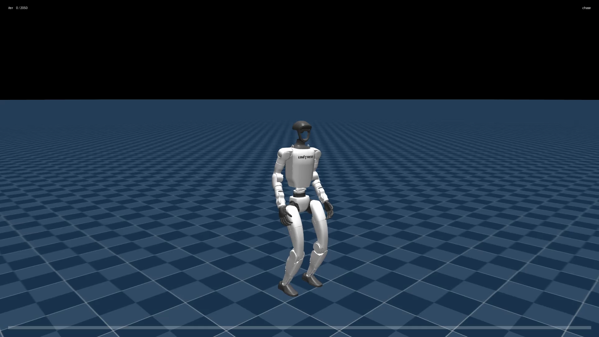The G1 robot at early training, collapsed on the ground